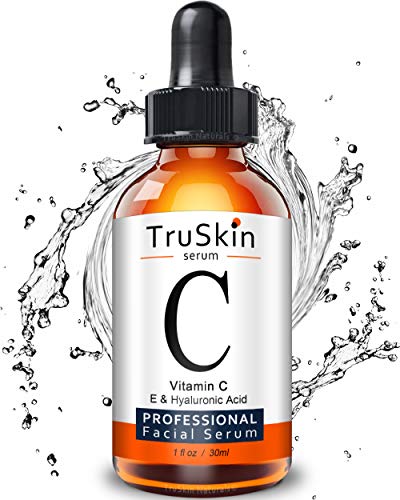 TruSkin Vitamin C Serum for Face, Topical Facial Serum with Hyaluronic Acid, Vitamin E, 1 fl oz